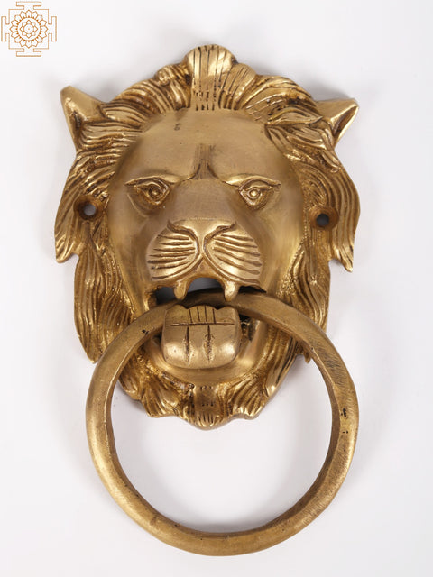 6" Brass Lion Face Door Knocker | Home Temple Decor