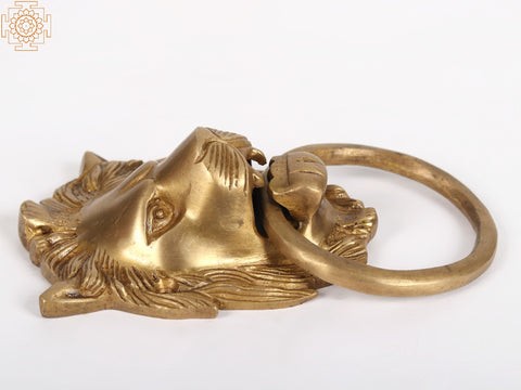 6" Brass Lion Face Door Knocker | Home Temple Decor