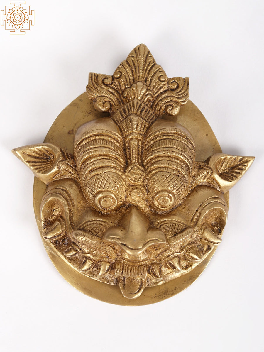 5" Brass Kirtimukha Door Knocker for Home Decor
