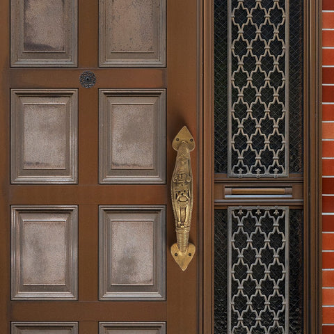 8" Tribal Figure Brass Door Handle