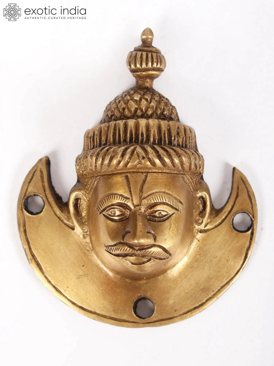 3" Chandra Moon God Brass Wall Hanging for Pooja