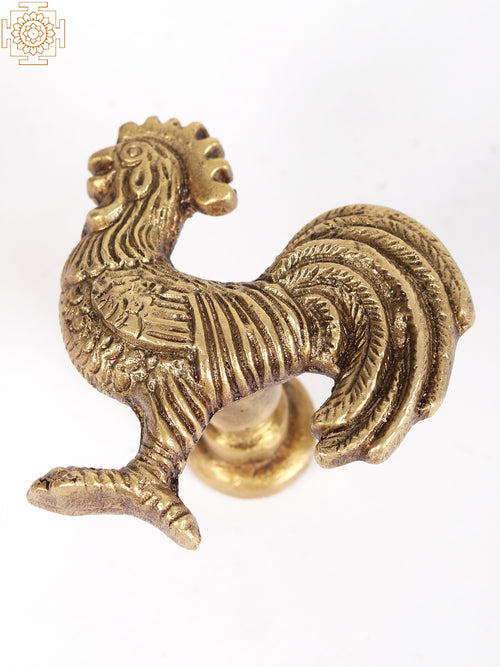2" Small Brass Rooster Door Knob Handmade