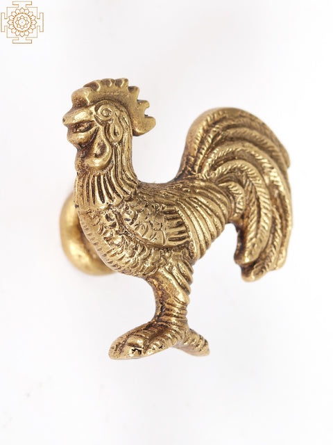 2” Small Rooster Door Knob in Brass