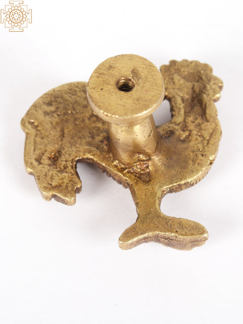 2” Small Rooster Door Knob in Brass