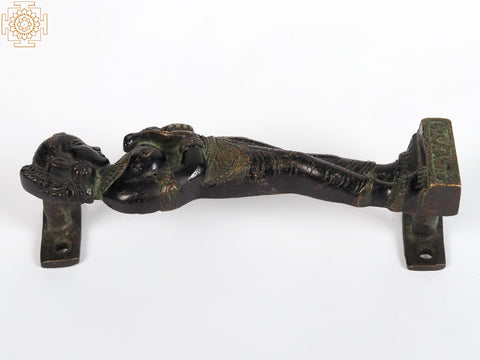 6" Brass Khajuraho Parrot Lady Door Handle