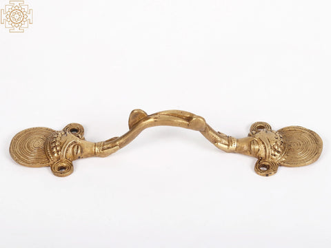 Brass Fish Door Handle Two Faced Tribal Ganesha Door Handle
