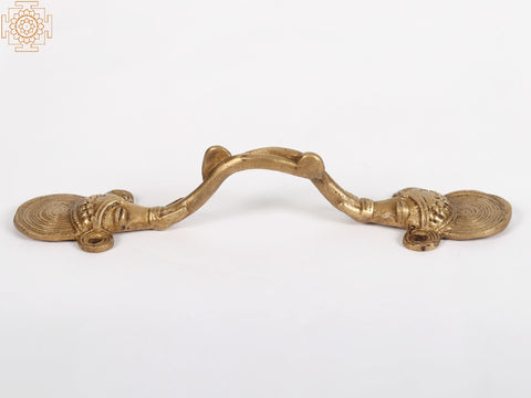 Brass Fish Door Handle Two Faced Tribal Ganesha Door Handle