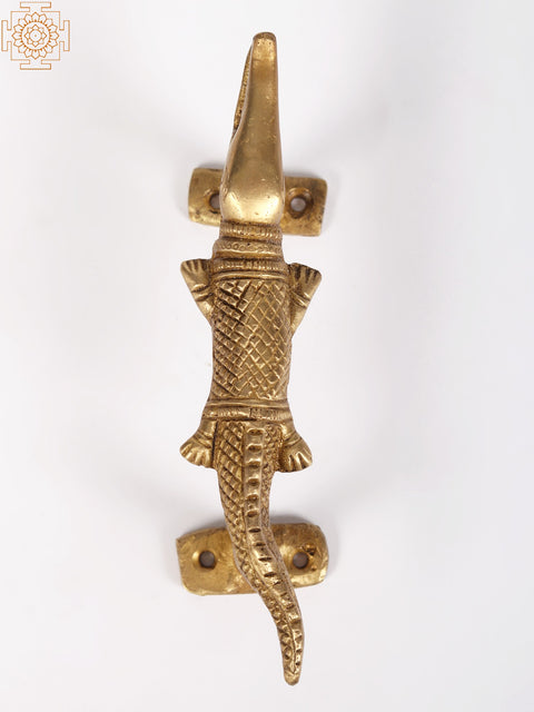 6" Brass Crocodile Door Handle