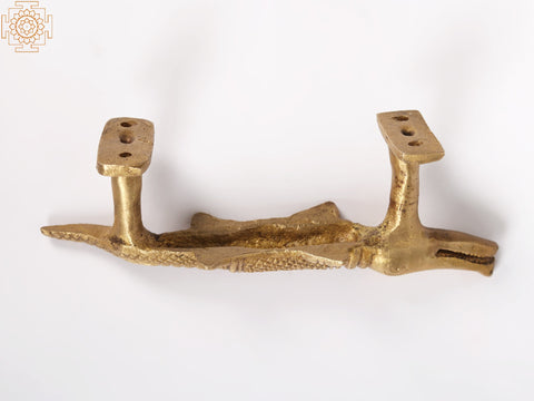 6" Brass Crocodile Door Handle