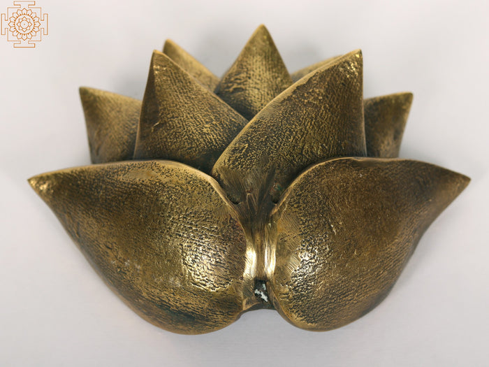 5" Brass Lotus Wall Hanging for Home Decor