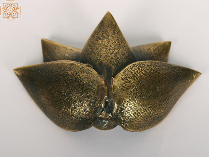 5" Brass Lotus Wall Hanging for Home Decor