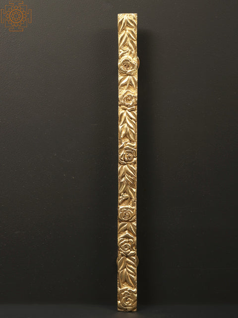 23" Heavy Brass Floral Design Door Handle