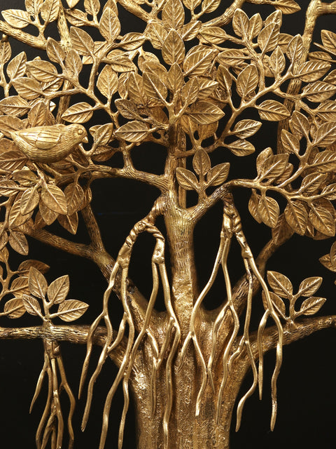 33" Large Brass Tree of Life with Stand