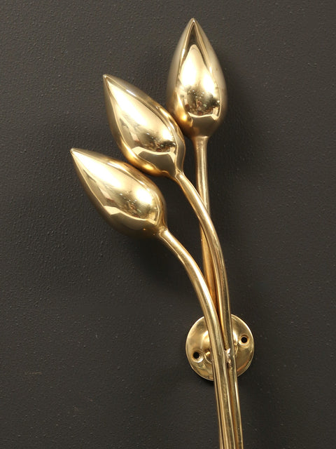 25" Flower Buds Designer Door Handle in Brass
