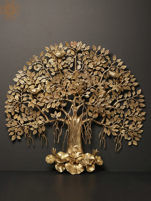 28" Brass Bodhi Tree - Wall Hanging