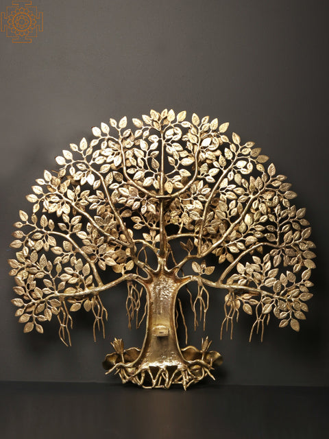 28" Brass Bodhi Tree - Wall Hanging