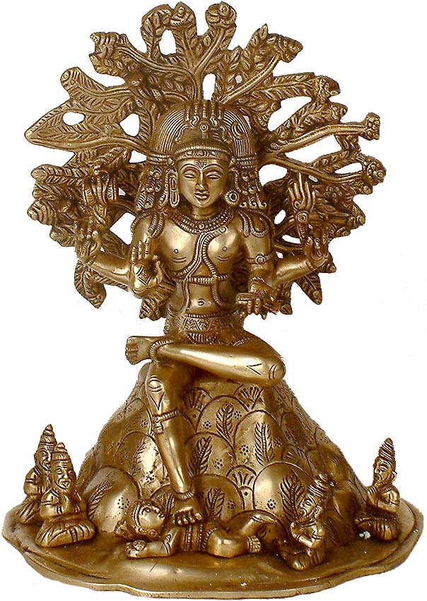 11" Handmade Dakshinamurti Shiva Brass Statue for Home Pooja
