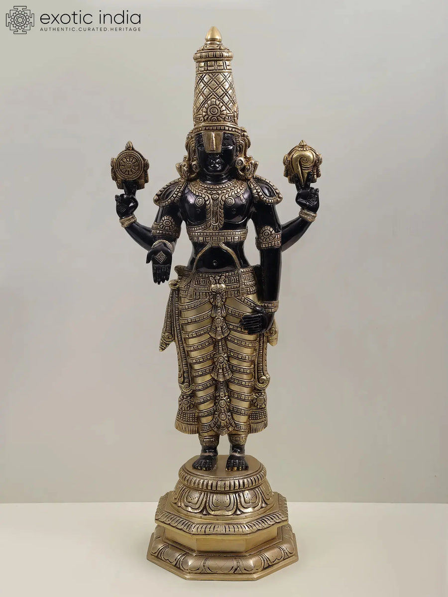 33" Large Brass Tirupati Balaji Statue for Home Pooja