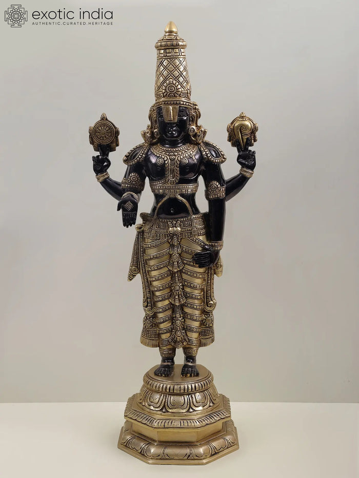 33" Large Brass Tirupati Balaji Statue | Lord Venkateshvara Idol
