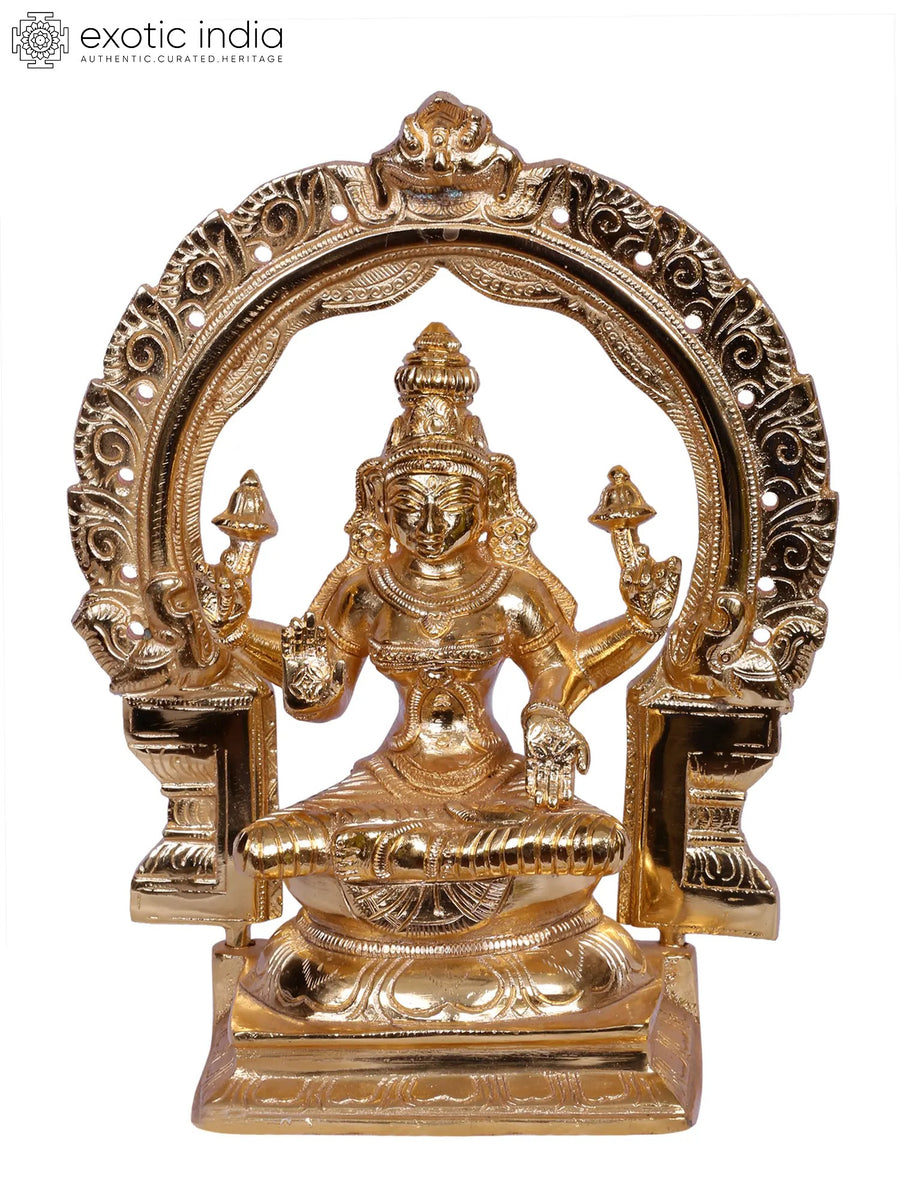 9" Brass Goddess Lakshmi Statue for Pooja