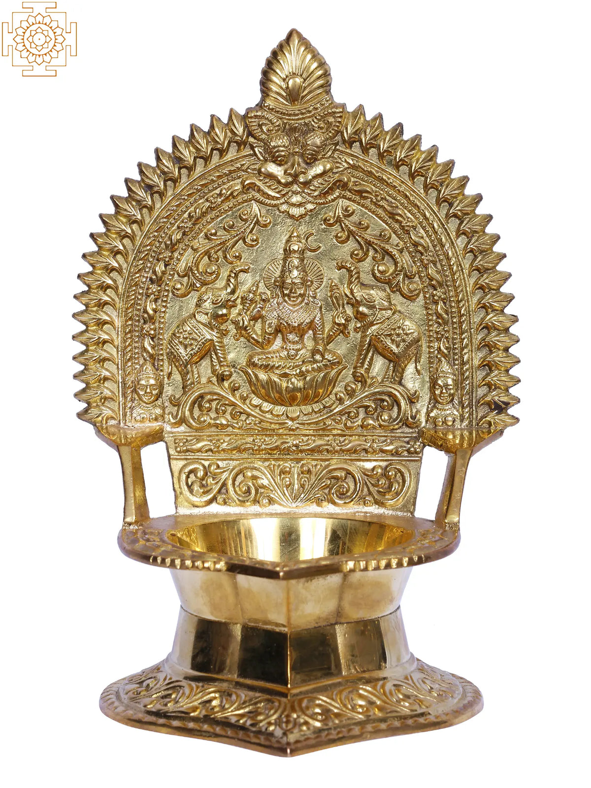 8" Brass Gajalakshmi Lamp (Diya)