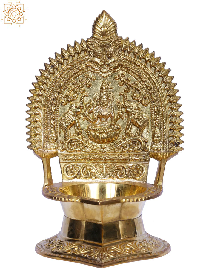 8" Brass Gajalakshmi Lamp (Diya)