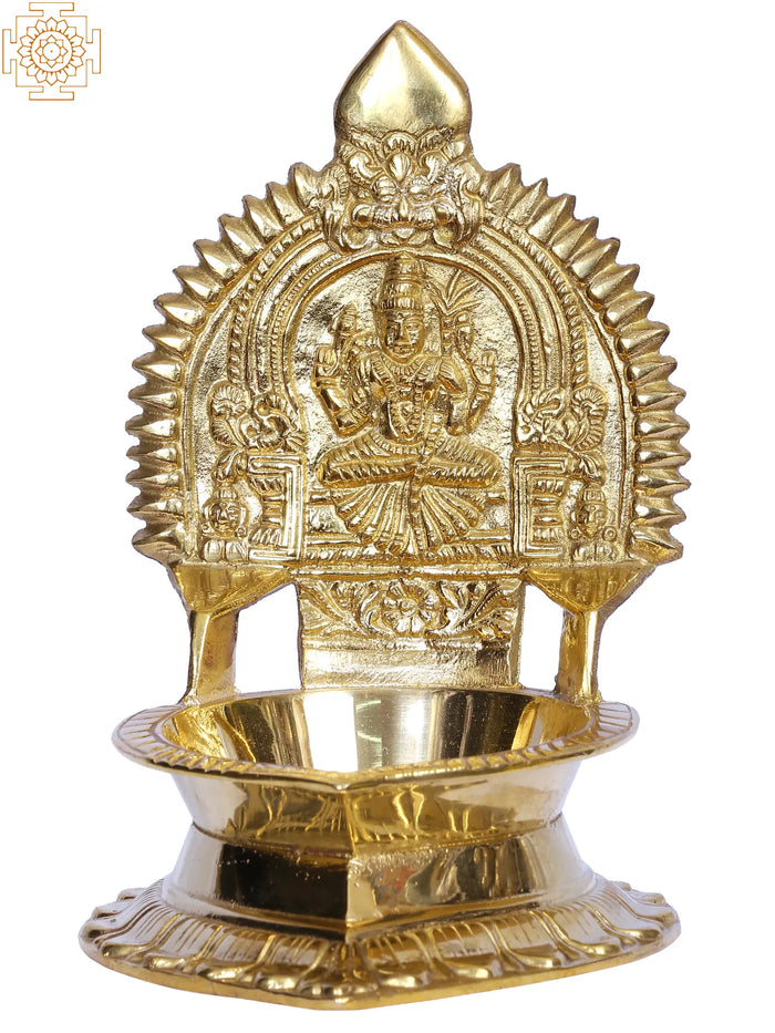 6" Kamakshi Devi Lamp in Brass
