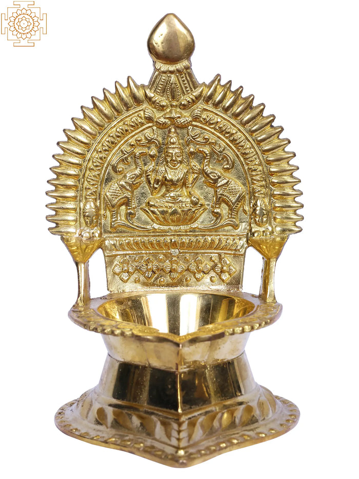 6" Brass Gajalakshmi Pooja Diya