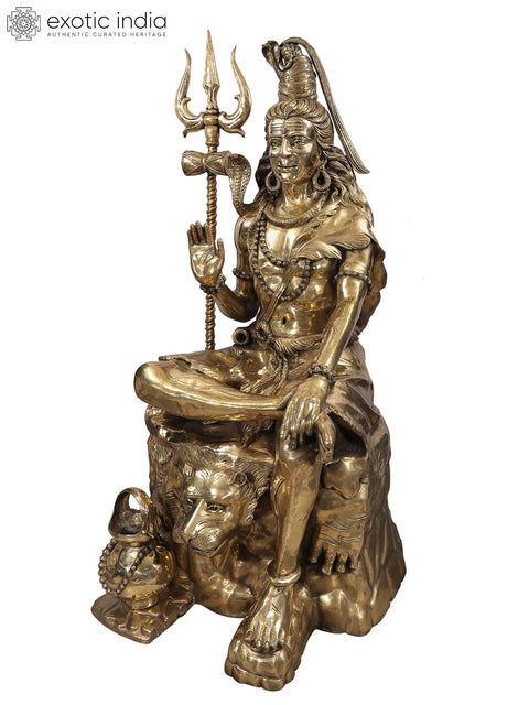 84" (7 Feet) Brass Super Large Bhagawan Shiva | Handmade