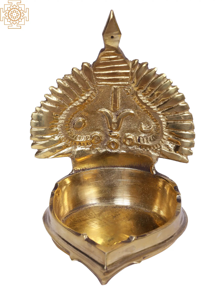4" Namam Vilakku Brass Diya for Pooja