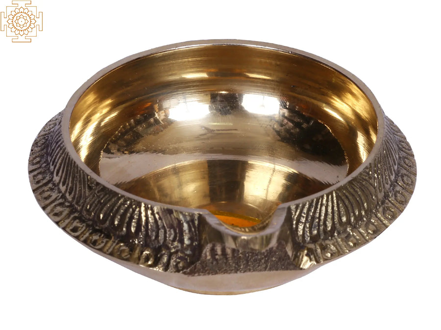 4" Brass Kubera Vilakku Deepak Pair for Pooja