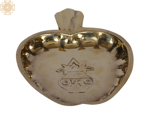6" Brass Pooja Plate for Hindu Worship