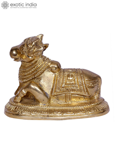 4" Brass Shivalinga - Nandi Set