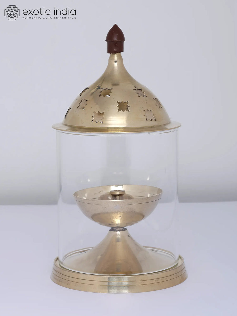 Brass Akhand Diya for Pooja - Eternal Lamp Statue