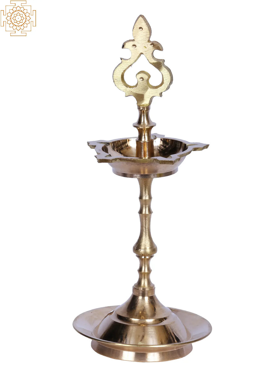 9" Brass Ritual Lamp for Pooja