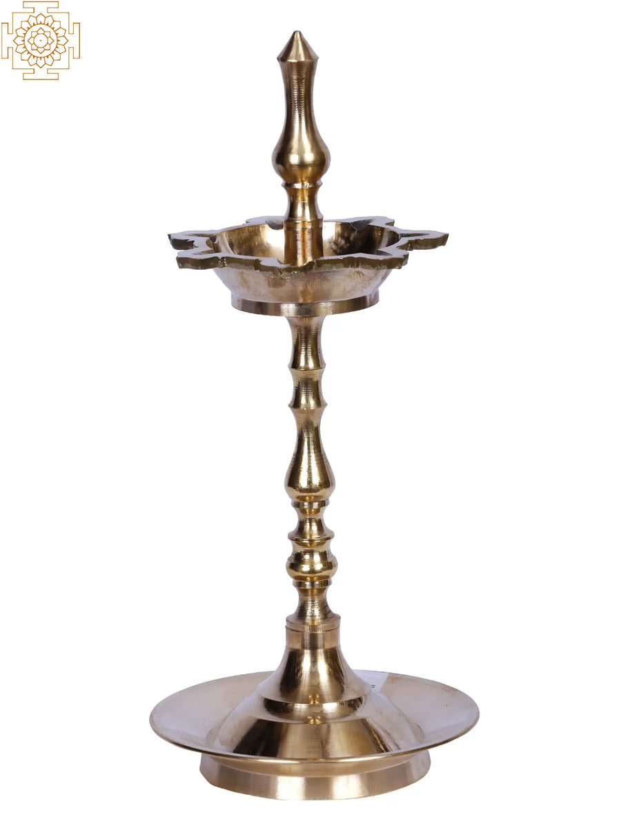10" Brass Seven Wicks Diya for Pooja Ritual Lamp