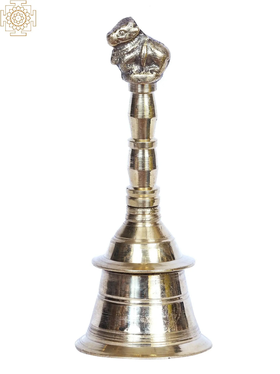 Brass Nandi Handheld Bell for Pooja