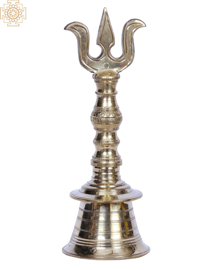 7" Brass Trishul Puja Bell for Hindu Pooja Ritual