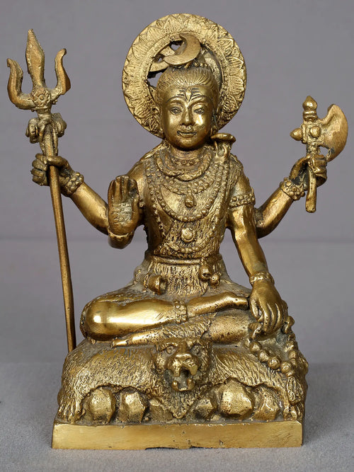 7" Brass Lord Shiva Statue Handmade from Nepal