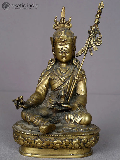 9" Brass Guru Padmasambhava Handmade Statue
