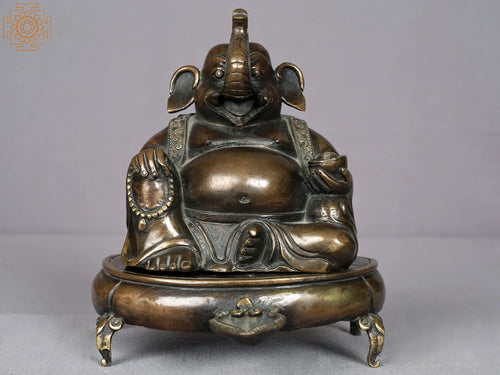 7" Brass Lord Ganesha Handmade Statue from Nepal