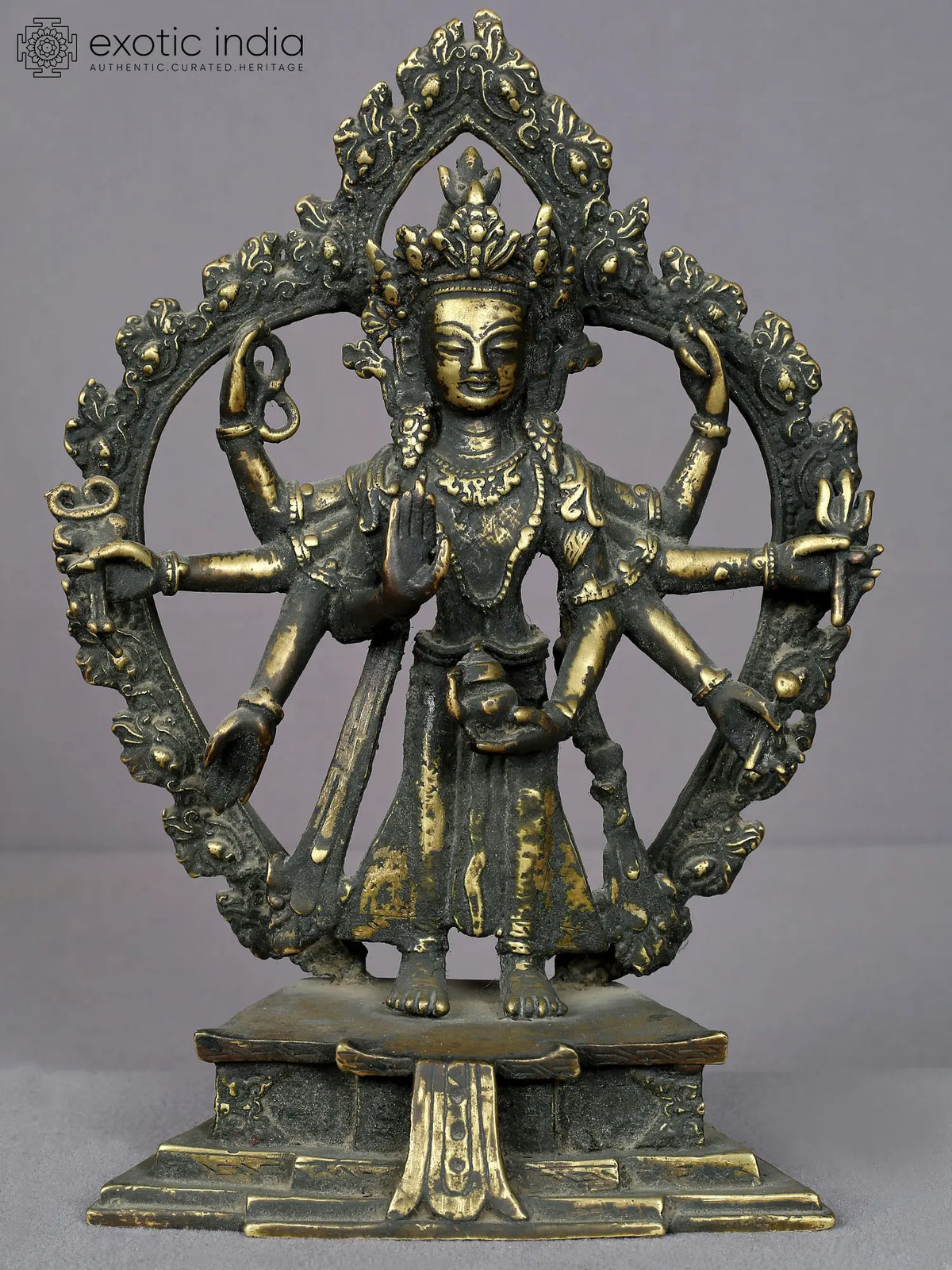 10" Brass Lord Lokeshvara Statue from Nepal