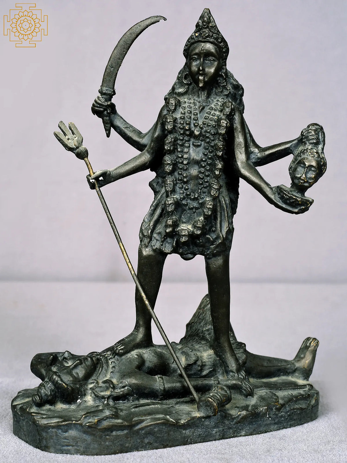 8" Brass Goddess Kali Statue from Nepal