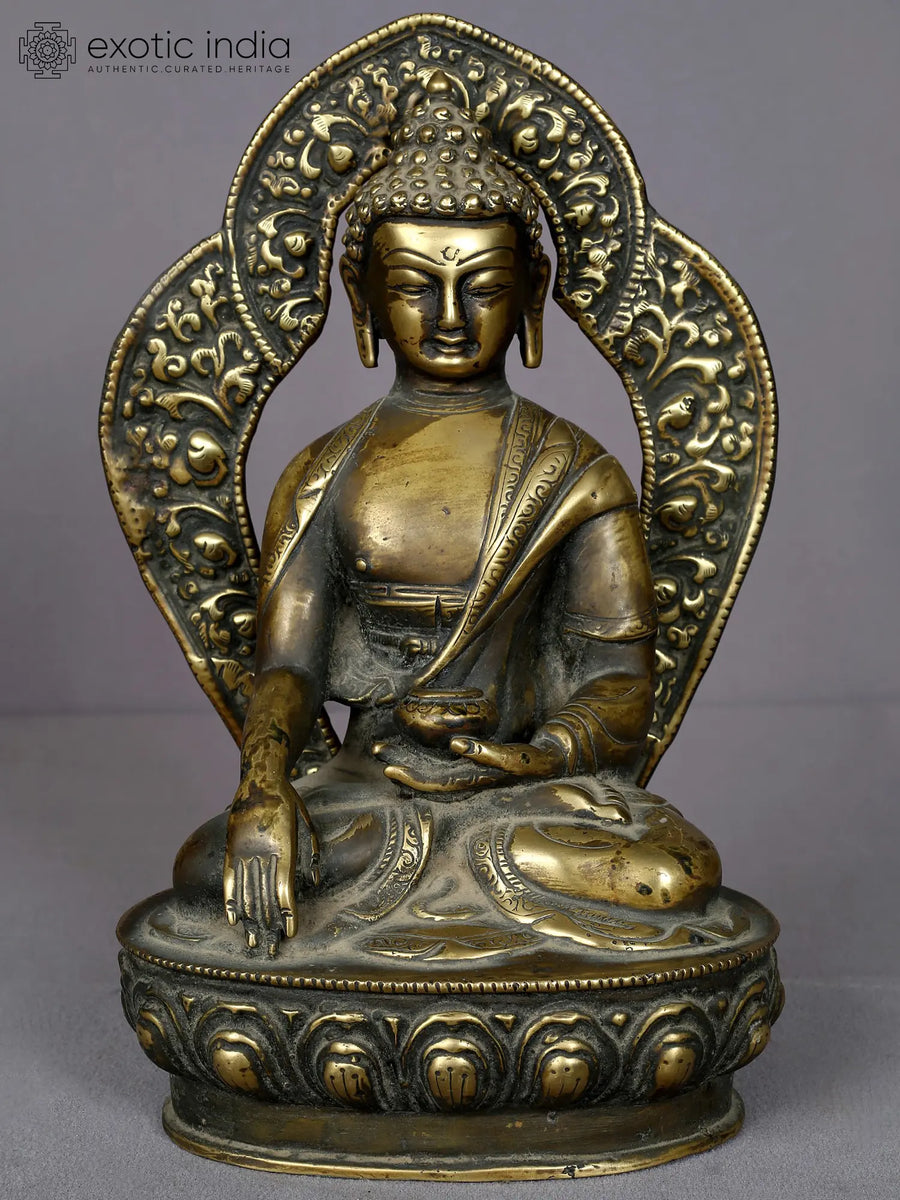 12" Lord Shakyamuni Buddha Handmade Brass Statue