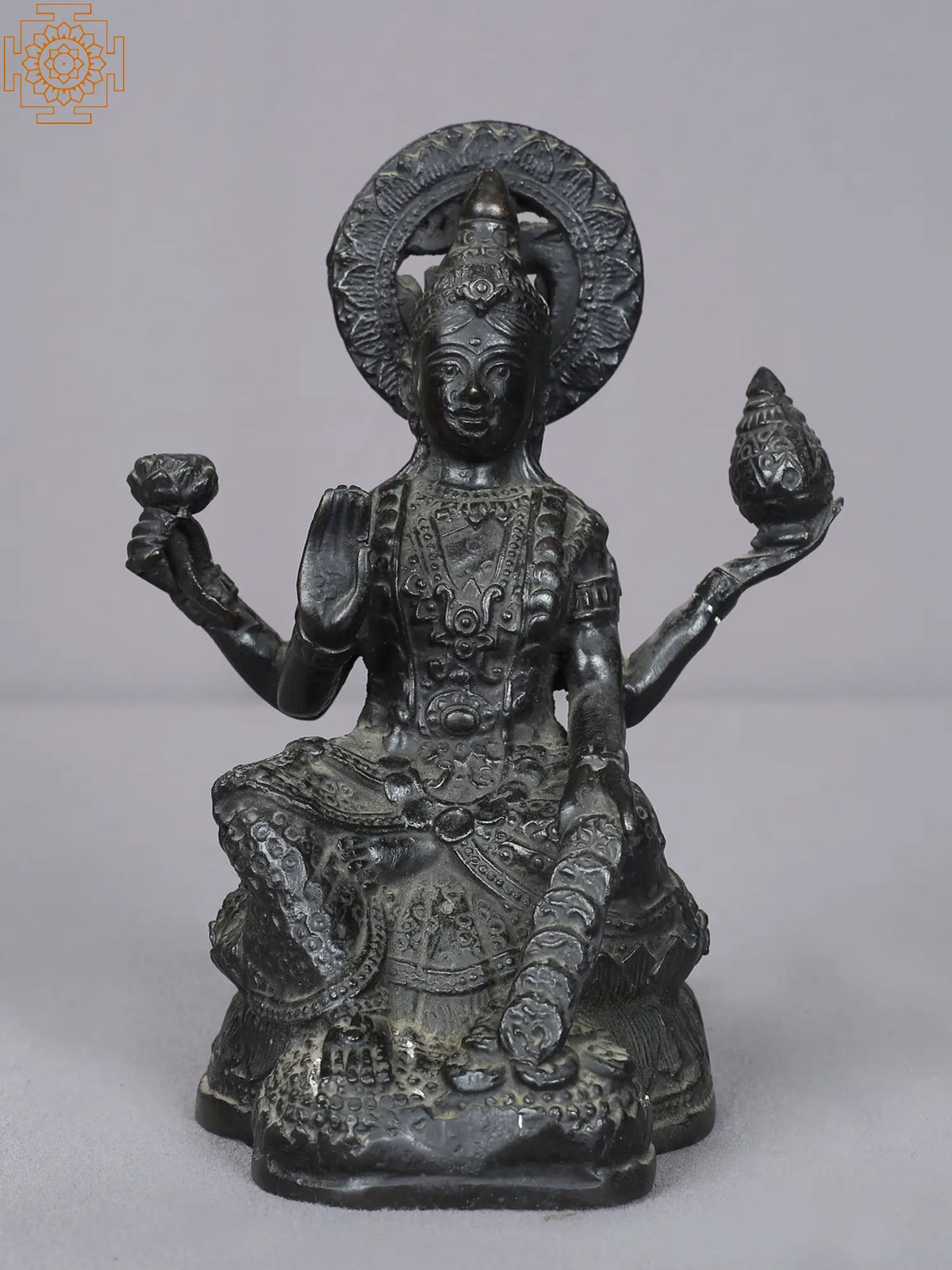 7" Brass Goddess Lakshmi Statue from Nepal