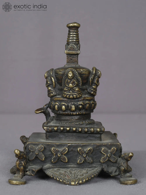 5" Small Brass Stupa Statue for Home Meditation