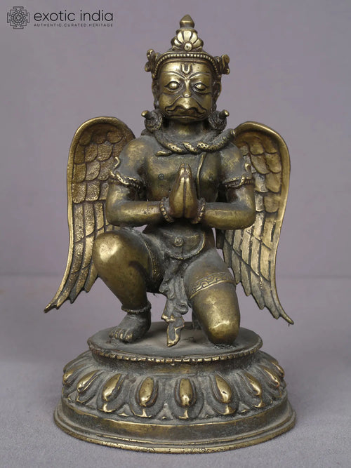 9" Garuda Mount Handmade Brass Statue from Nepal