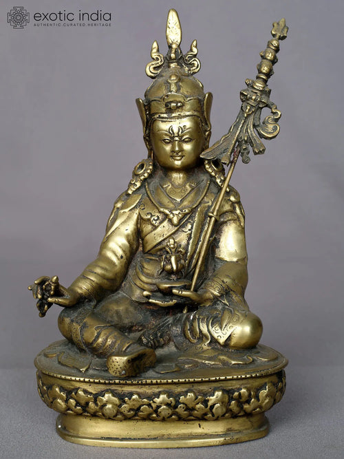 9" Brass Guru Padmasambhava Handmade Sculpture