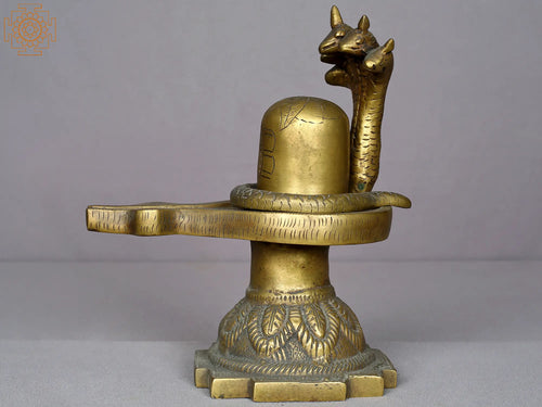 9" Brass Shiva Linga Statue Handmade from Nepal