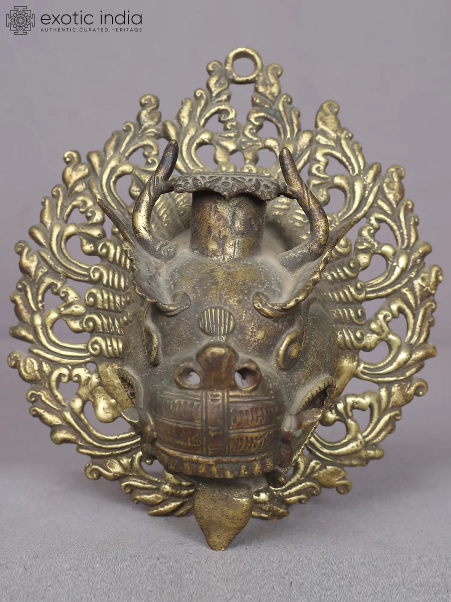 7" Brass Dragon Head Wall Candleholder Vintage Home Decor